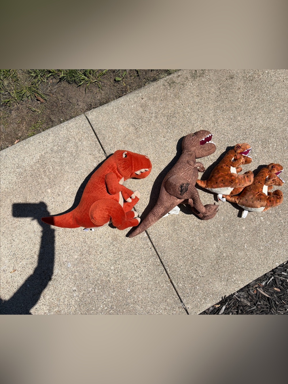 Plush Dinosaur Toys (4) - Orange & Brown Tones